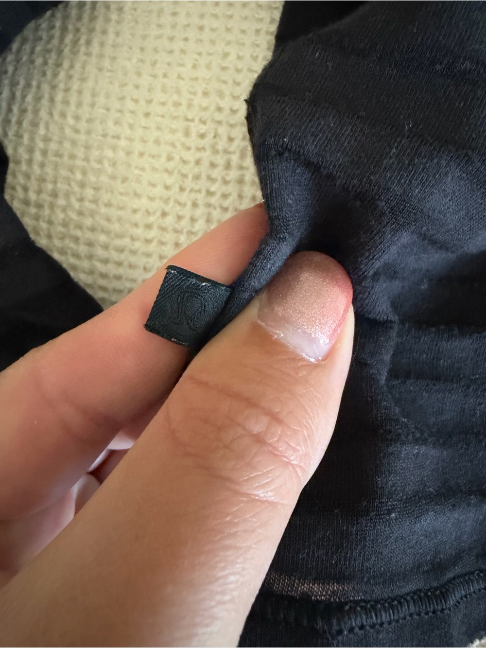 Lululemon Uncovered Black Long-Sleeve Cropped Ribbed Top - Picture 7 of 7